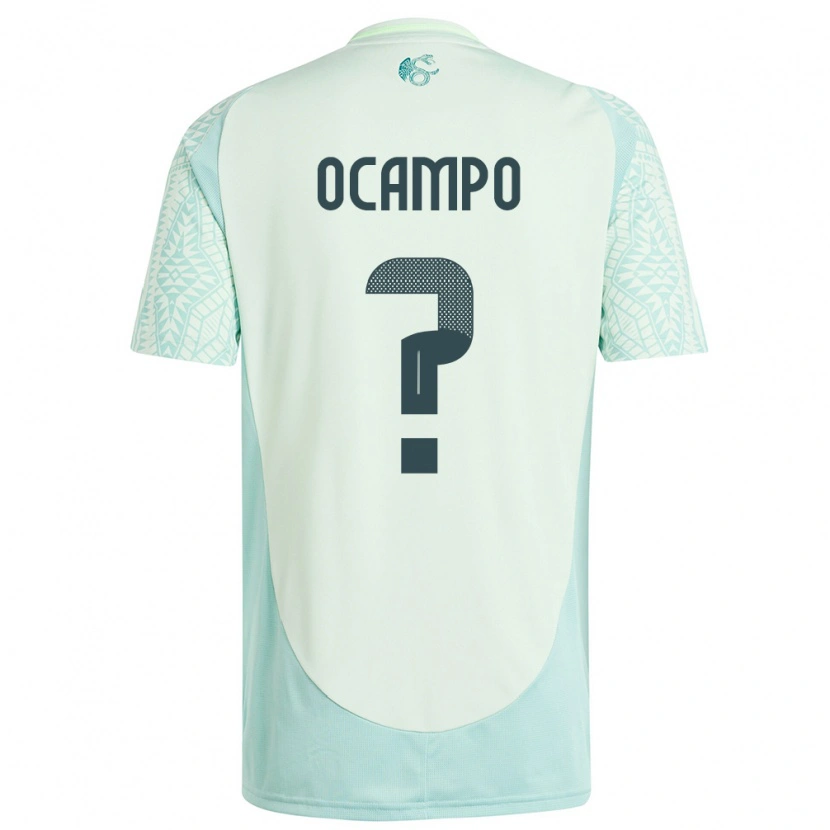 Danxen Kvinnor Mexiko Johan Ocampo #0 Linne Grön Bortatröja Matchtröjor 24-26 Tröjor T-Tröja