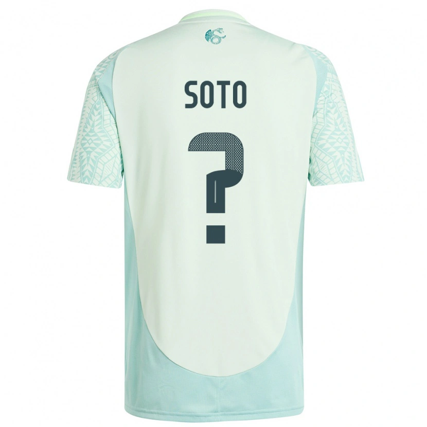 Danxen Kvinnor Mexiko Edwin Soto #0 Linne Grön Bortatröja Matchtröjor 24-26 Tröjor T-Tröja