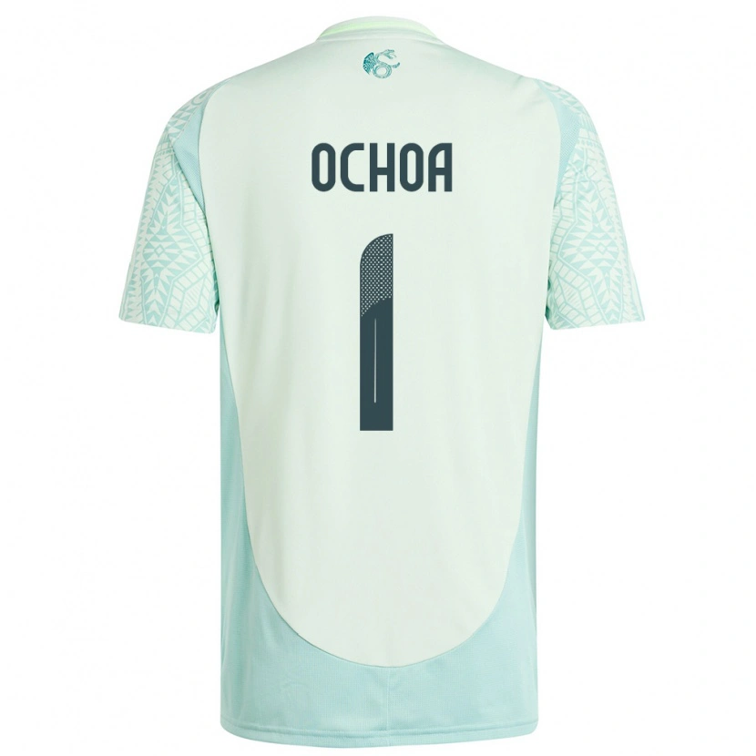 Danxen Kvinnor Mexiko Emmanuel Ochoa #1 Linne Grön Bortatröja Matchtröjor 24-26 Tröjor T-Tröja