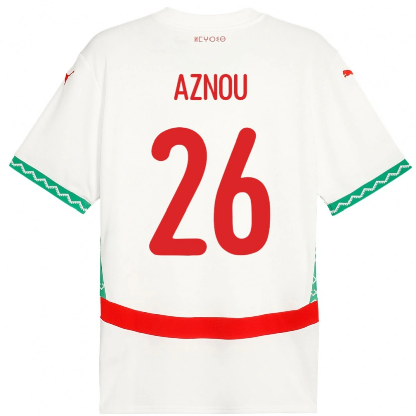 Danxen Kvinnor Marocko Adam Aznou #26 Vit Bortatröja Matchtröjor 24-26 Tröjor T-Tröja