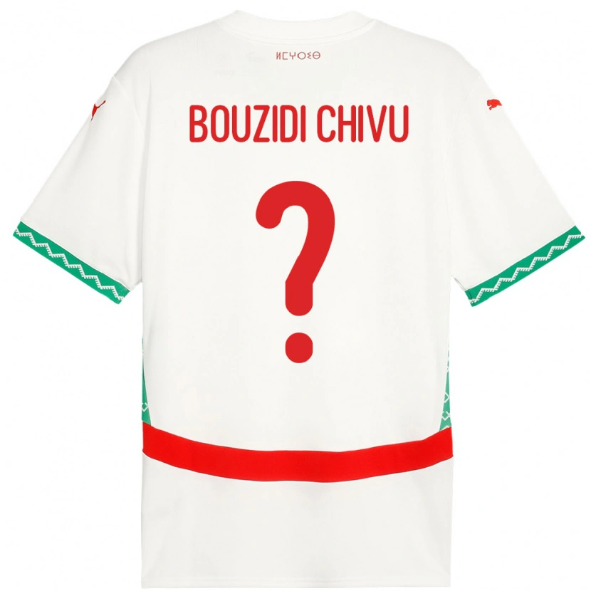 Danxen Kvinnor Marocko Rayan Bouzidi Chivu #0 Vit Bortatröja Matchtröjor 24-26 Tröjor T-Tröja