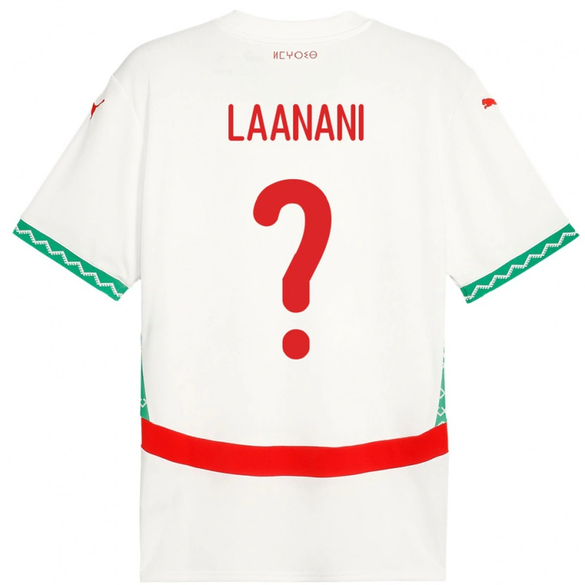 Danxen Kvinnor Marocko Kamal Laanani #0 Vit Bortatröja Matchtröjor 24-26 Tröjor T-Tröja