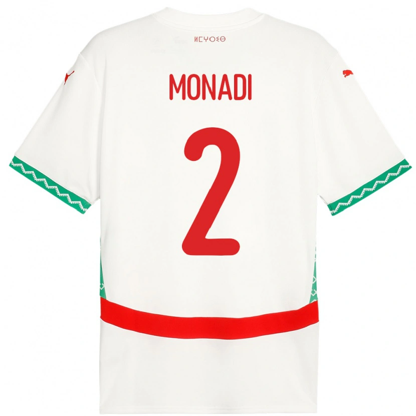 Danxen Kvinnor Marocko Soulaiman Monadi #2 Vit Bortatröja Matchtröjor 24-26 Tröjor T-Tröja
