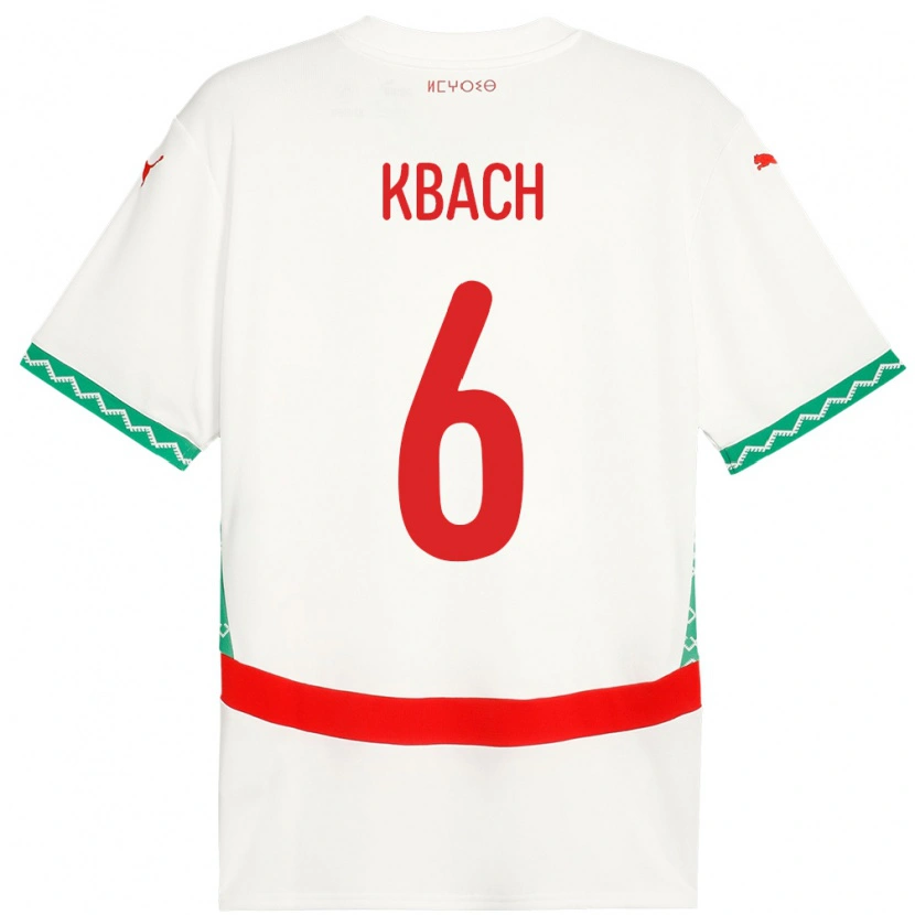 Danxen Kvinnor Marocko Hamza Kbach #6 Vit Bortatröja Matchtröjor 24-26 Tröjor T-Tröja