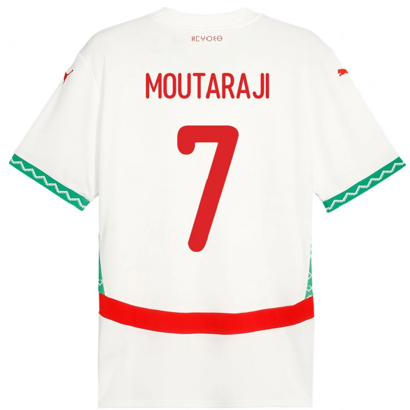 Danxen Kvinnor Marocko Ismail Moutaraji #7 Vit Bortatröja Matchtröjor 24-26 Tröjor T-Tröja