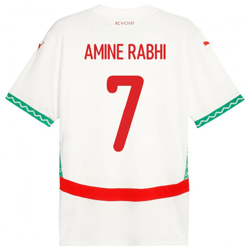 Danxen Kvinnor Marocko Mohamed Amine Rabhi #7 Vit Bortatröja Matchtröjor 24-26 Tröjor T-Tröja