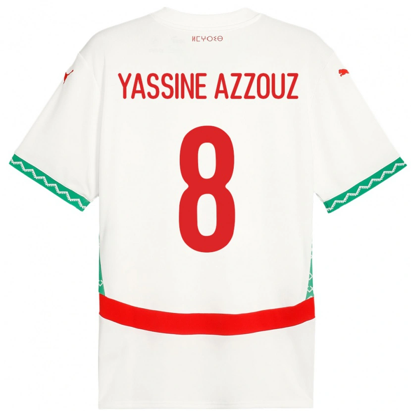 Danxen Kvinnor Marocko Mohamed Yassine Azzouz #8 Vit Bortatröja Matchtröjor 24-26 Tröjor T-Tröja