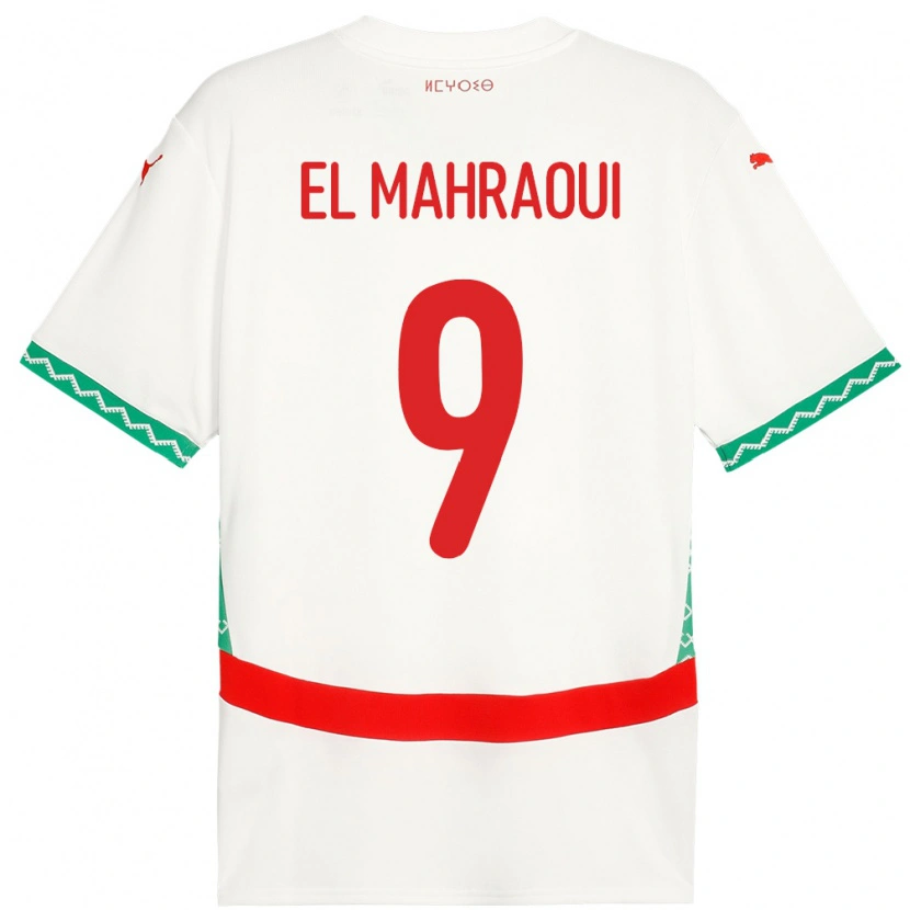 Danxen Kvinnor Marocko Anas El Mahraoui #9 Vit Bortatröja Matchtröjor 24-26 Tröjor T-Tröja