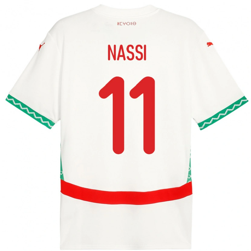 Danxen Kvinnor Marocko Walid Nassi #11 Vit Bortatröja Matchtröjor 24-26 Tröjor T-Tröja