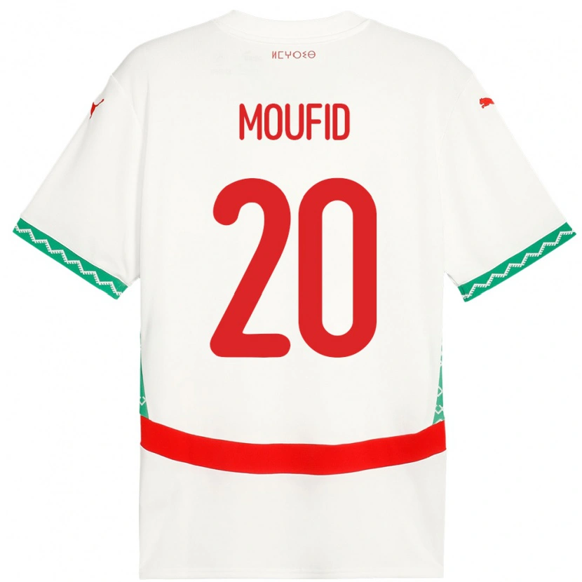 Danxen Kvinnor Marocko Mohamed Moufid #20 Vit Bortatröja Matchtröjor 24-26 Tröjor T-Tröja