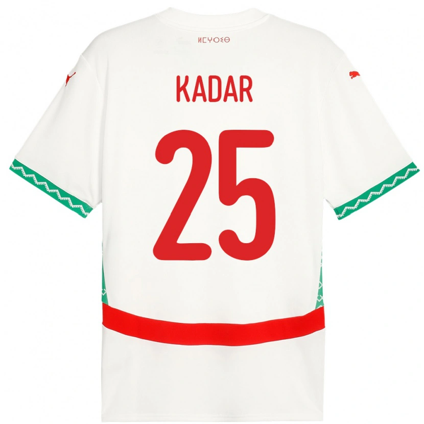 Danxen Kvinnor Marocko Nawfel-Abdelkader Kadar #25 Vit Bortatröja Matchtröjor 24-26 Tröjor T-Tröja