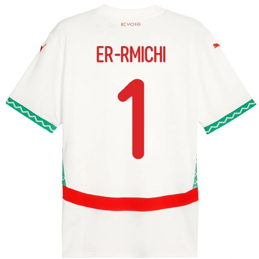Danxen Kvinnor Marocko Khadija Er Rmichi #1 Vit Bortatröja Matchtröjor 24-26 Tröjor T-Tröja