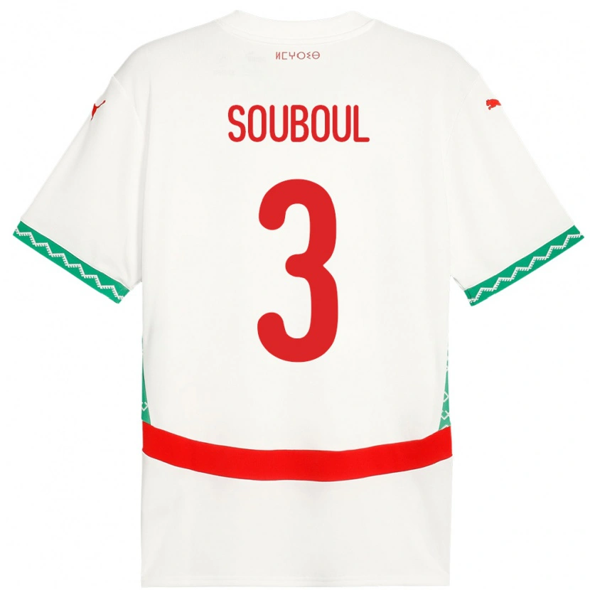 Danxen Kvinnor Marocko Mohamed Souboul #3 Vit Bortatröja Matchtröjor 24-26 Tröjor T-Tröja
