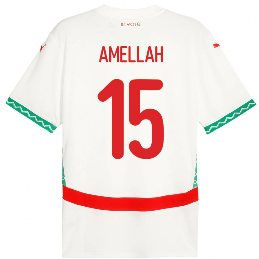 Danxen Kvinnor Marocko Selim Amellah #15 Vit Bortatröja Matchtröjor 24-26 Tröjor T-Tröja
