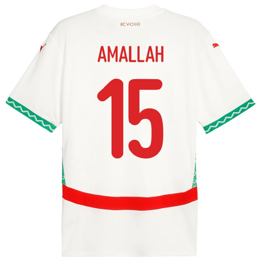 Danxen Kvinnor Marocko Selim Amallah #15 Vit Bortatröja Matchtröjor 24-26 Tröjor T-Tröja