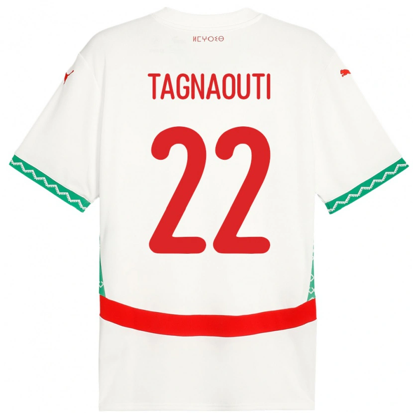 Danxen Kvinnor Marocko Ahmed Reda Tagnaouti #22 Vit Bortatröja Matchtröjor 24-26 Tröjor T-Tröja