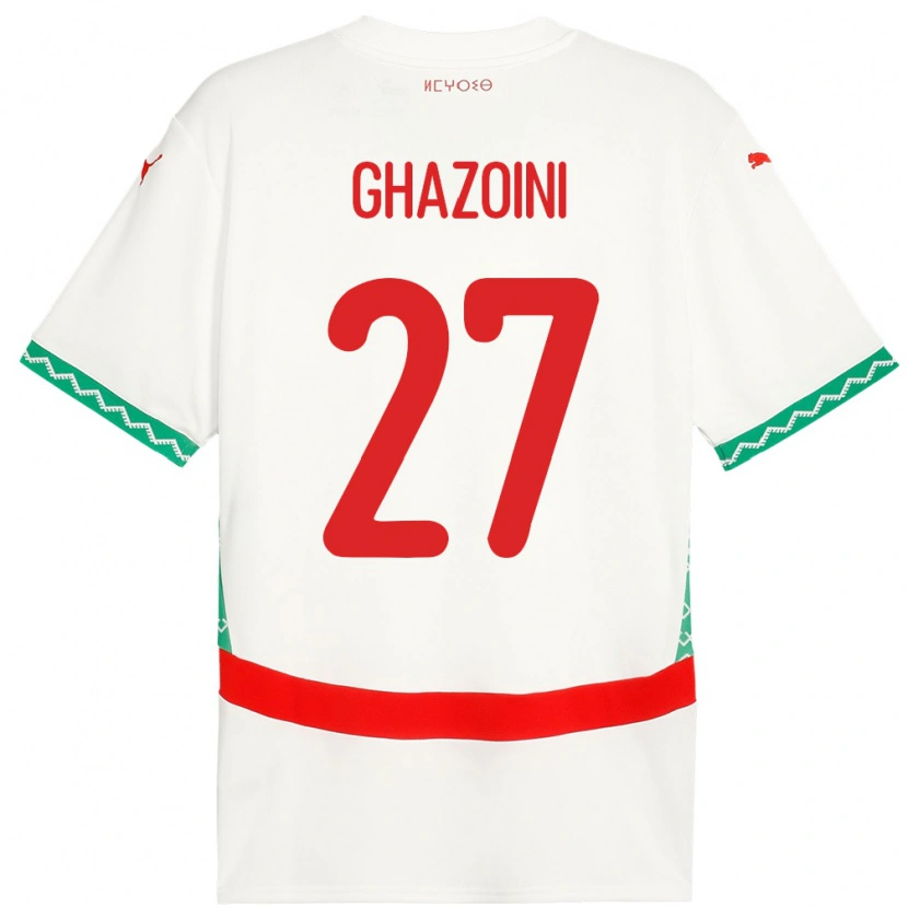 Danxen Kvinnor Marocko Amine Ghazoini #27 Vit Bortatröja Matchtröjor 24-26 Tröjor T-Tröja