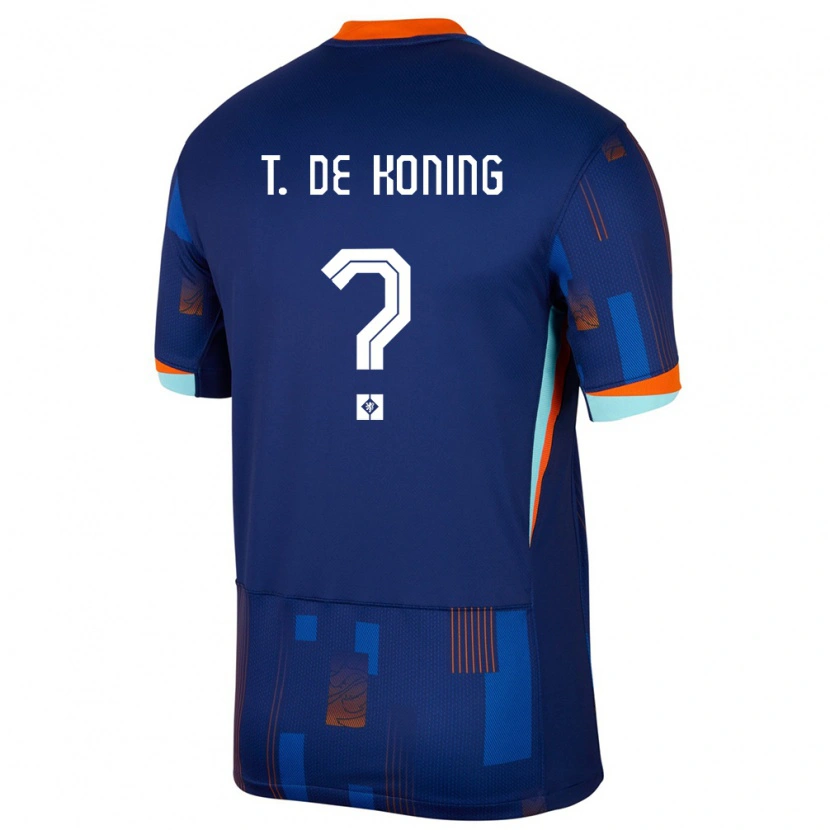 Danxen Kvinnor Nederländerna Tim De Koning #0 Blå Bortatröja Matchtröjor 24-26 Tröjor T-Tröja