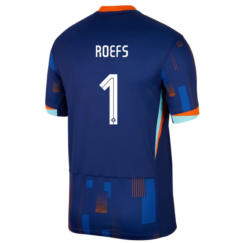 Danxen Kvinnor Nederländerna Robin Roefs #1 Blå Bortatröja Matchtröjor 24-26 Tröjor T-Tröja