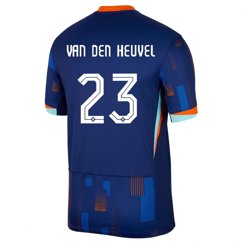 Danxen Kvinnor Nederländerna Dani Van Den Heuvel #23 Blå Bortatröja Matchtröjor 24-26 Tröjor T-Tröja