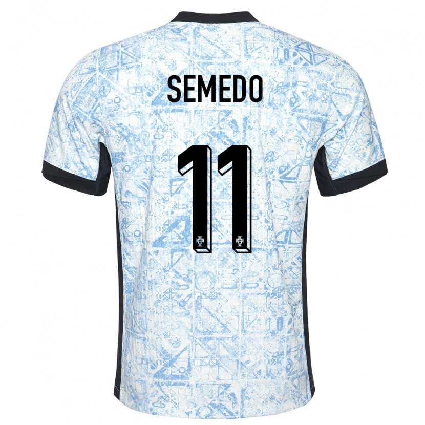 Danxen Kvinnor Portugal Vivaldo Semedo #11 Gräddblå Bortatröja Matchtröjor 24-26 Tröjor T-Tröja