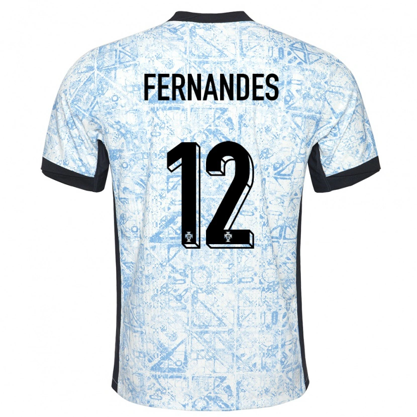 Danxen Kvinnor Portugal Diogo Fernandes #12 Gräddblå Bortatröja Matchtröjor 24-26 Tröjor T-Tröja