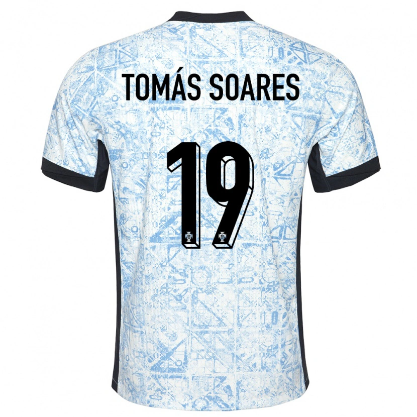 Danxen Kvinnor Portugal Tomás Soares #19 Gräddblå Bortatröja Matchtröjor 24-26 Tröjor T-Tröja