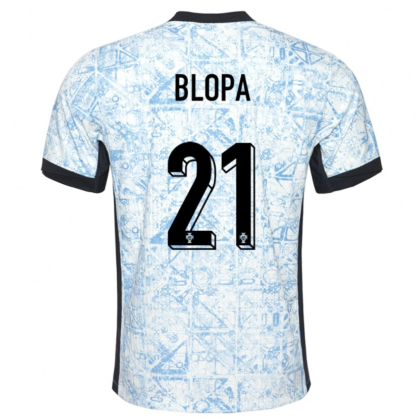 Danxen Kvinnor Portugal Salvador Blopa #21 Gräddblå Bortatröja Matchtröjor 24-26 Tröjor T-Tröja
