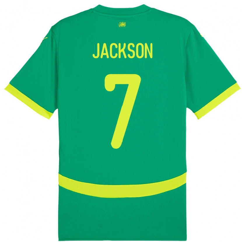 Danxen Kvinnor Senegal Nicolas Jackson #7 Grön Bortatröja Matchtröjor 24-26 Tröjor T-Tröja