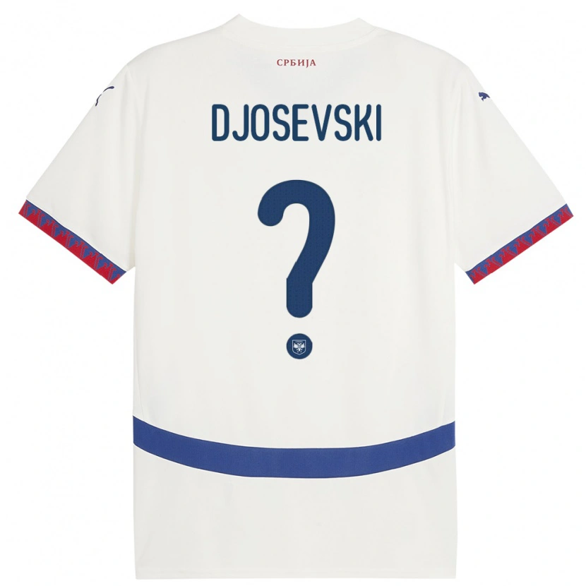 Danxen Kvinnor Serbien Stefan Djosevski #0 Vit Bortatröja Matchtröjor 24-26 Tröjor T-Tröja