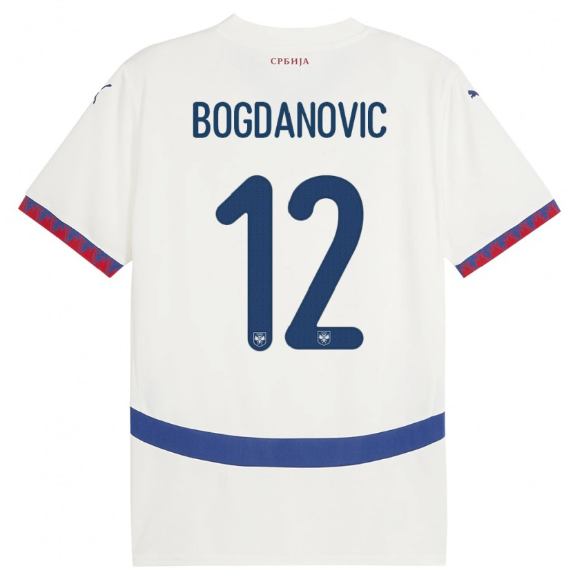 Danxen Kvinnor Serbien Bogdan Bogdanovic #12 Vit Bortatröja Matchtröjor 24-26 Tröjor T-Tröja