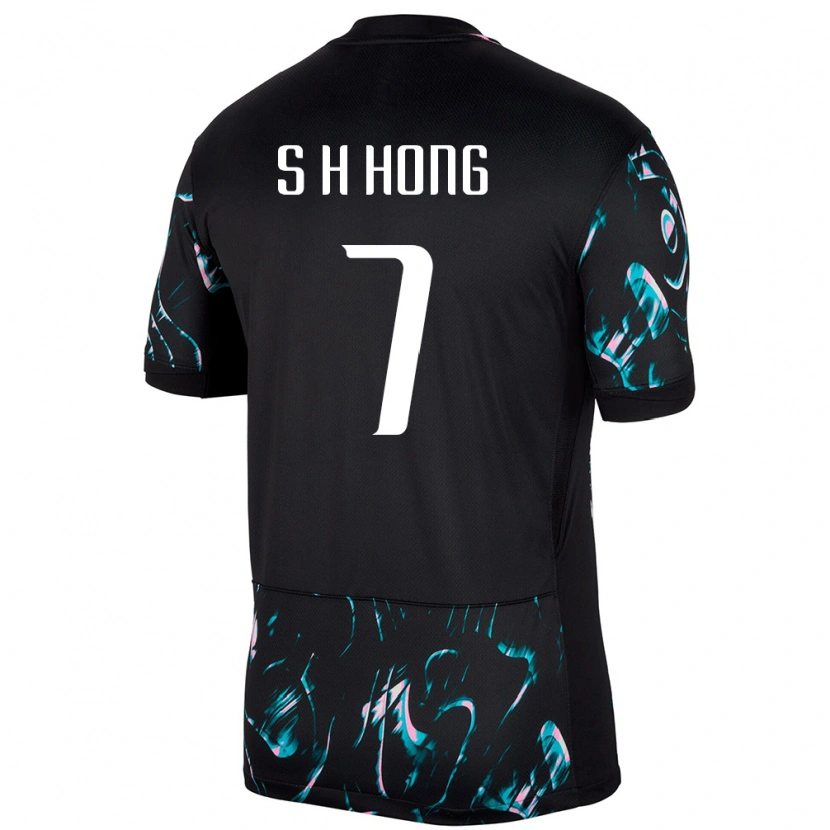 Danxen Kvinnor Sydkorea Si-Hoo Hong #7 Svart Bortatröja Matchtröjor 24-26 Tröjor T-Tröja