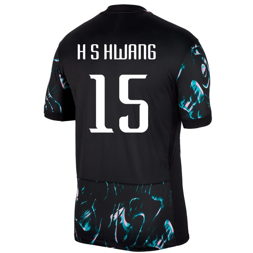 Danxen Kvinnor Sydkorea Seung-Ho Hwang #15 Svart Bortatröja Matchtröjor 24-26 Tröjor T-Tröja