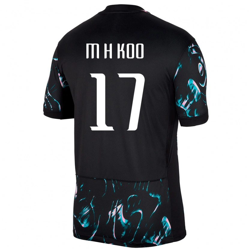 Danxen Kvinnor Sydkorea Hun-Min Koo #17 Svart Bortatröja Matchtröjor 24-26 Tröjor T-Tröja