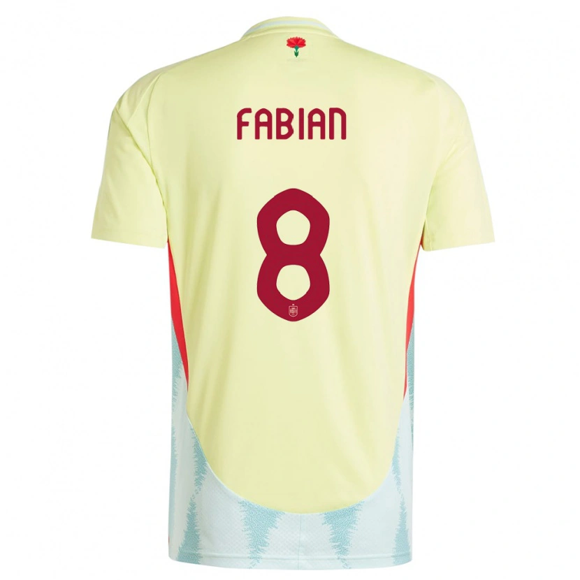 Danxen Kvinnor Spanien Fabián Ruiz #8 Gul Bortatröja Matchtröjor 24-26 Tröjor T-Tröja
