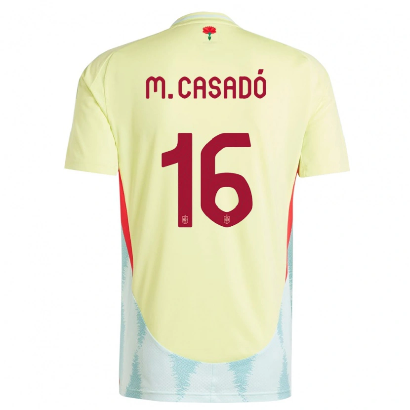 Danxen Kvinnor Spanien Marc Casadó #16 Gul Bortatröja Matchtröjor 24-26 Tröjor T-Tröja