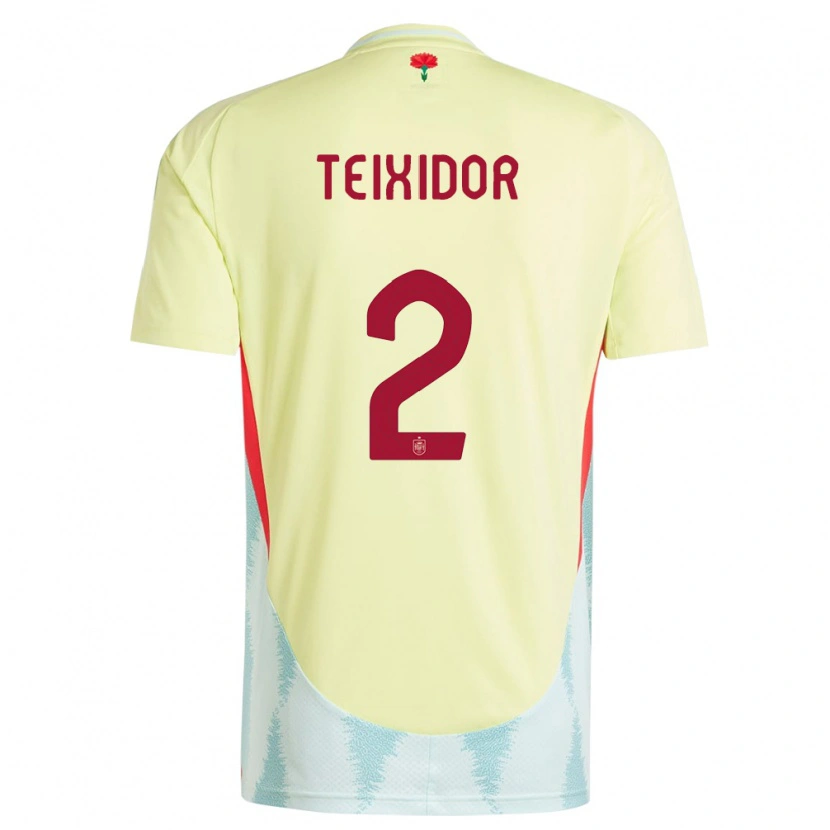 Danxen Kvinnor Spanien Nil Teixidor #2 Gul Bortatröja Matchtröjor 24-26 Tröjor T-Tröja