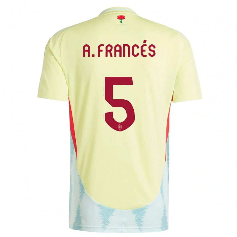 Danxen Kvinnor Spanien Alejandro Francés #5 Gul Bortatröja Matchtröjor 24-26 Tröjor T-Tröja