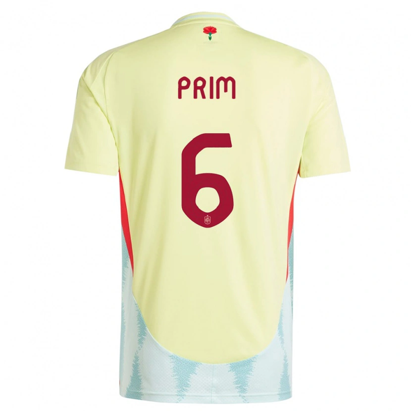 Danxen Kvinnor Spanien Pau Prim #6 Gul Bortatröja Matchtröjor 24-26 Tröjor T-Tröja