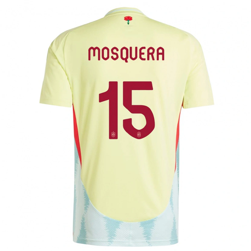 Danxen Kvinnor Spanien Cristhian Mosquera #15 Gul Bortatröja Matchtröjor 24-26 Tröjor T-Tröja