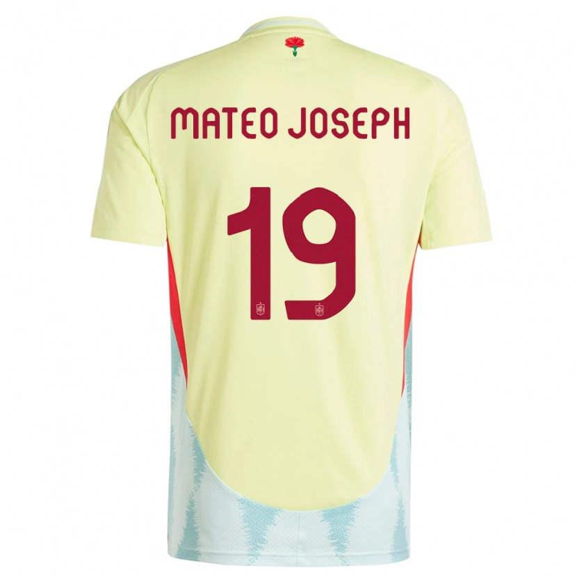 Danxen Kvinnor Spanien Mateo Joseph #19 Gul Bortatröja Matchtröjor 24-26 Tröjor T-Tröja