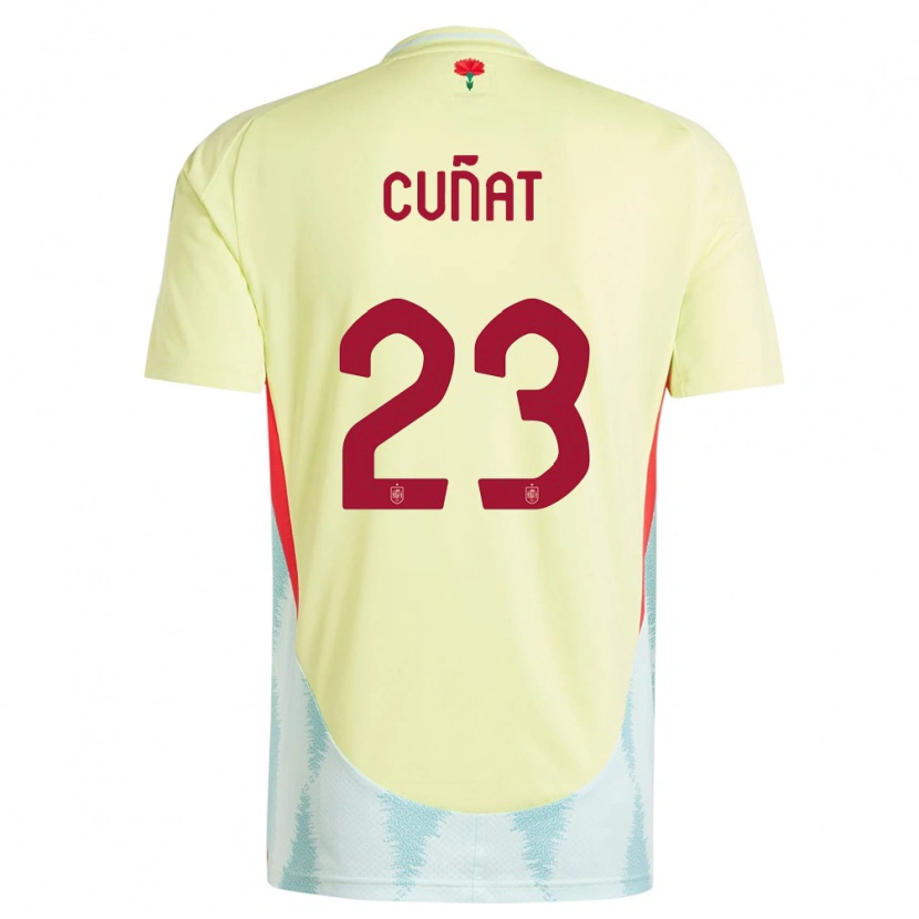 Danxen Kvinnor Spanien Pablo Cuñat #23 Gul Bortatröja Matchtröjor 24-26 Tröjor T-Tröja