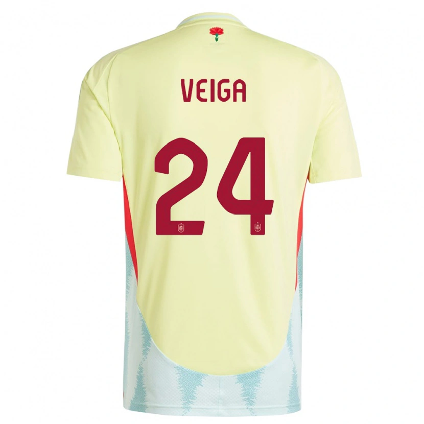 Danxen Kvinnor Spanien Gabri Veiga #24 Gul Bortatröja Matchtröjor 24-26 Tröjor T-Tröja