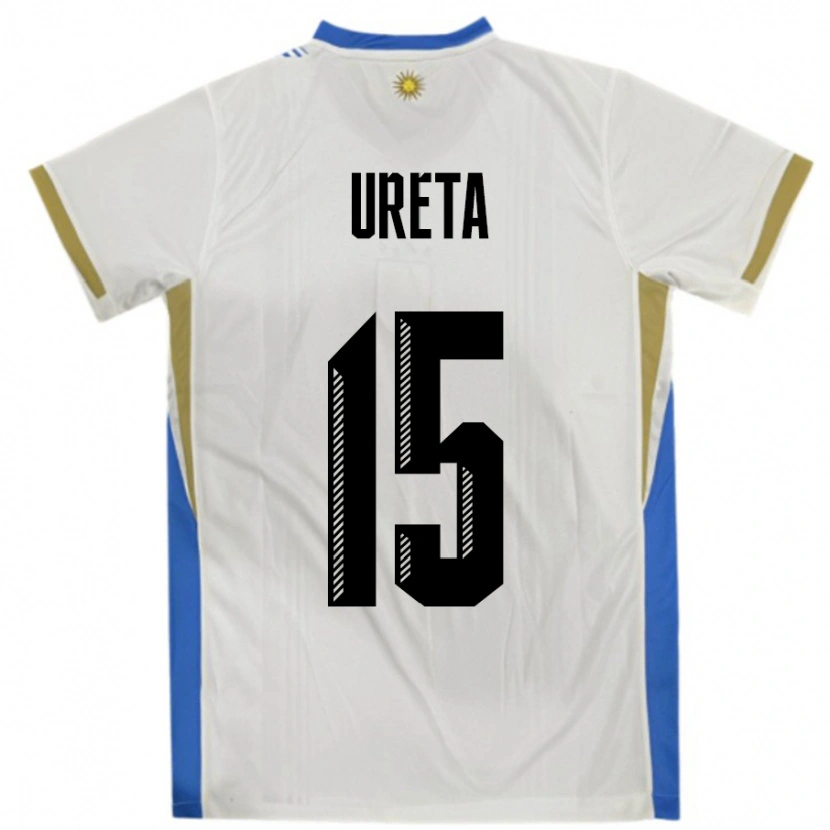 Danxen Kvinnor Uruguay Mateo Ureta #15 Vit Blå Bortatröja Matchtröjor 24-26 Tröjor T-Tröja