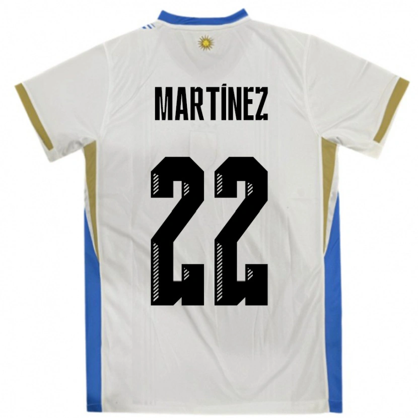 Danxen Kvinnor Uruguay Fredy Martínez #22 Vit Blå Bortatröja Matchtröjor 24-26 Tröjor T-Tröja