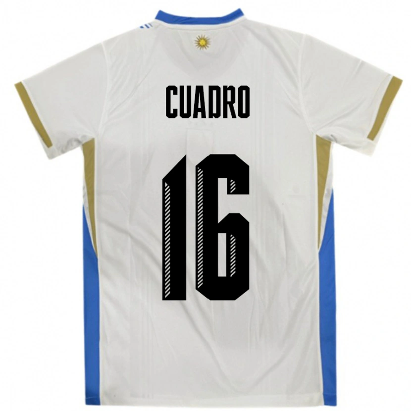 Danxen Kvinnor Uruguay Alexis Cuadro #16 Vit Blå Bortatröja Matchtröjor 24-26 Tröjor T-Tröja