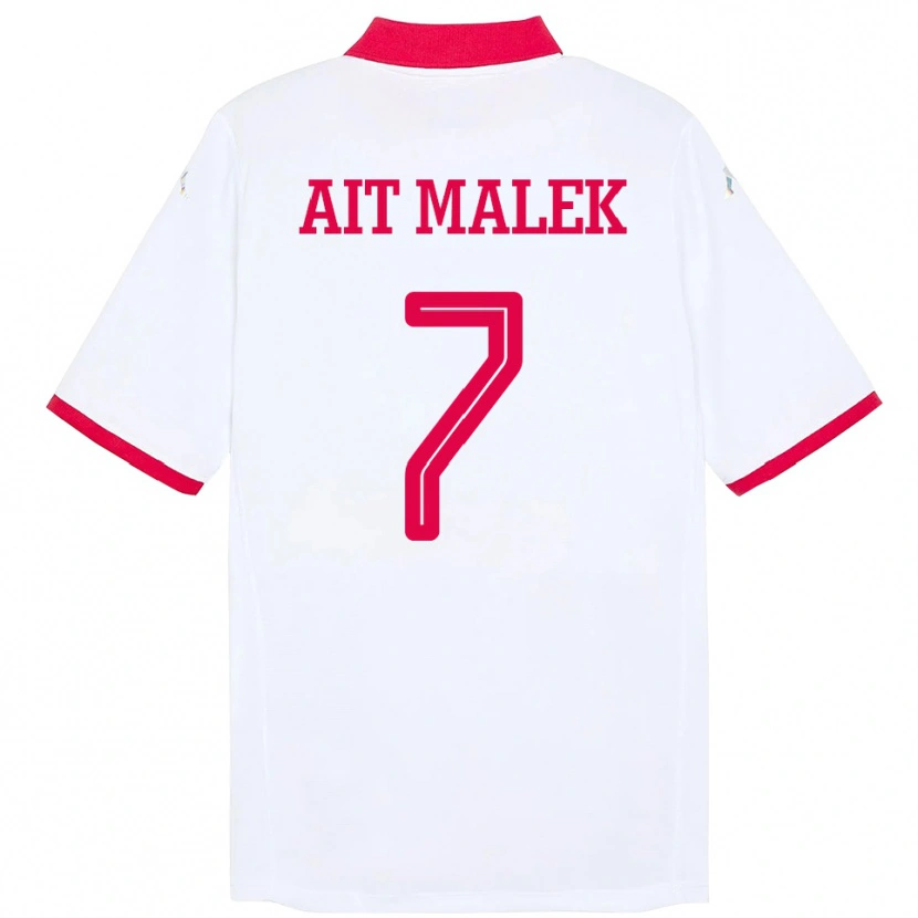 Danxen Kvinnor Tunisien Bilel Aït Malek #7 Vit Bortatröja Matchtröjor 24-26 Tröjor T-Tröja