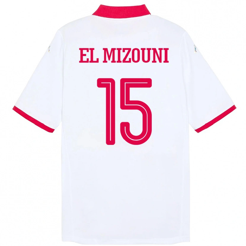 Danxen Kvinnor Tunisien Idris El Mizouni #15 Vit Bortatröja Matchtröjor 24-26 Tröjor T-Tröja