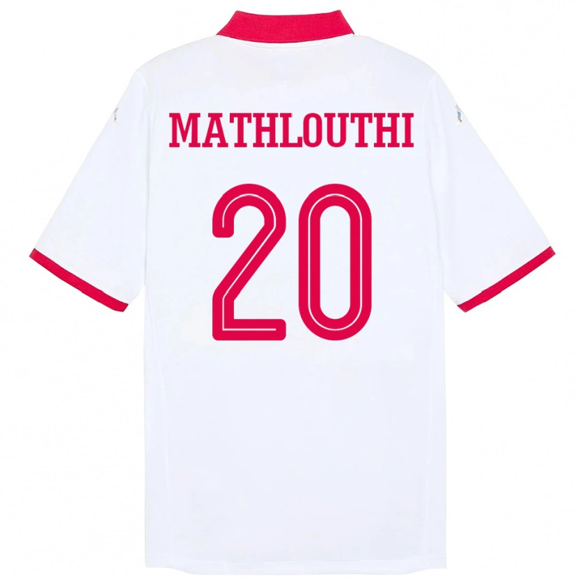 Danxen Kvinnor Tunisien Hamza Mathlouthi #20 Vit Bortatröja Matchtröjor 24-26 Tröjor T-Tröja