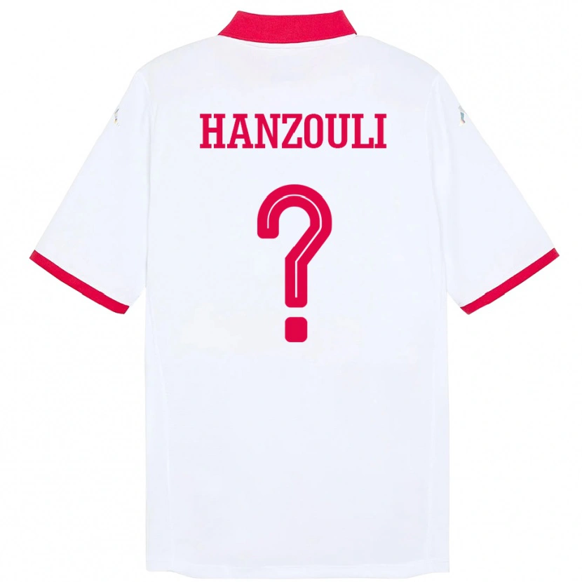 Danxen Kvinnor Tunisien Oussema Hanzouli #0 Vit Bortatröja Matchtröjor 24-26 Tröjor T-Tröja